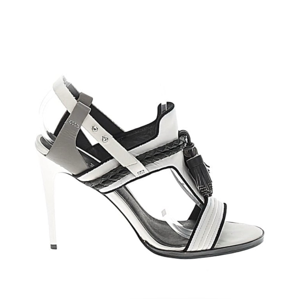 L.A.M.B. ~ Black, White and Gray 4” Peep Toe Heels by Gwen Stefani size 8 - Picture 5 of 11